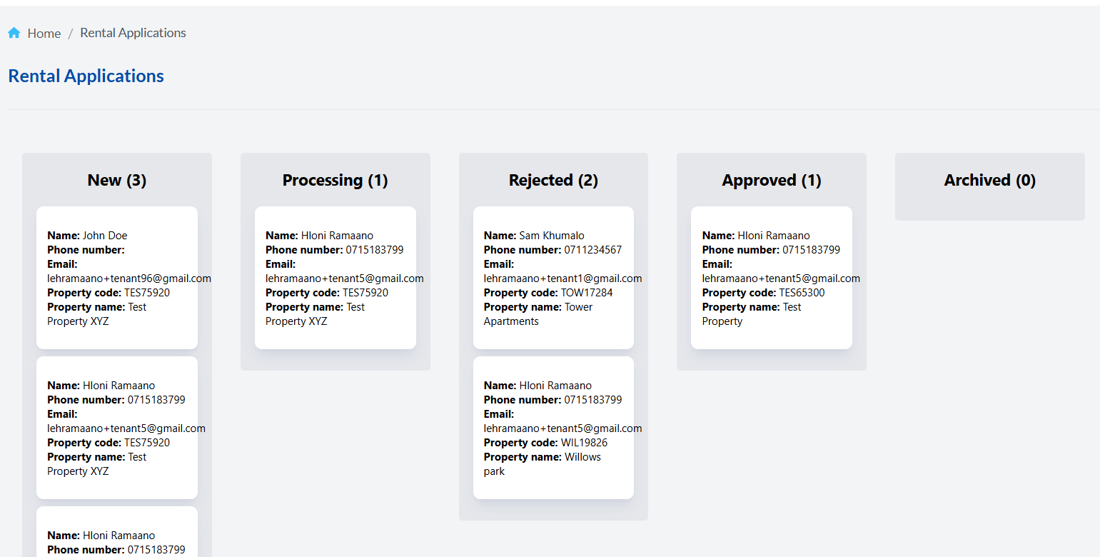 Application Tracking